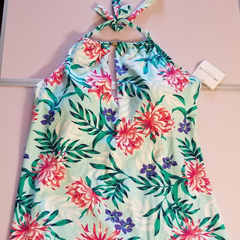 womens tropical mint tankini swim top